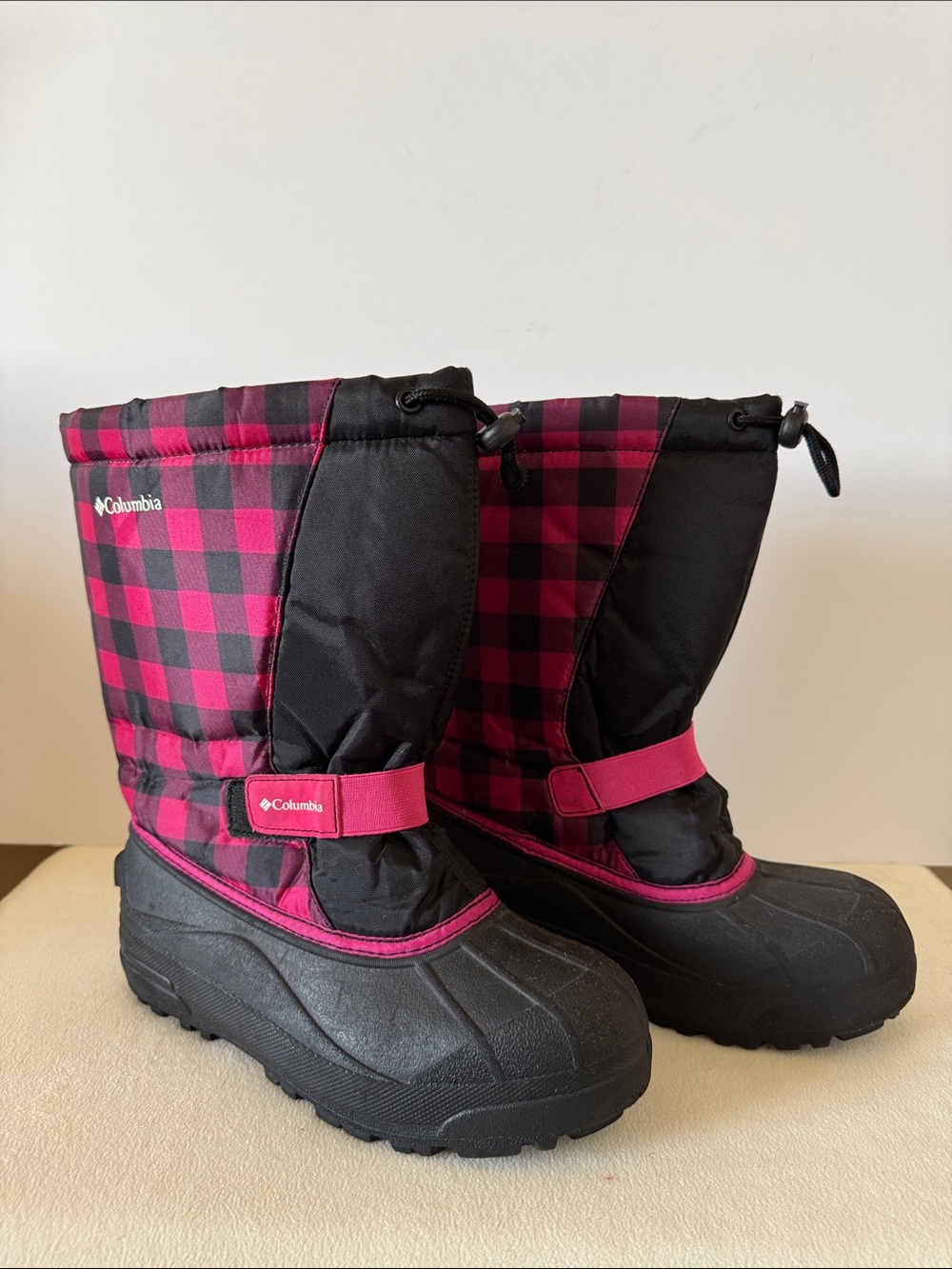 Columbia Powderbug Pink Black Snow Boots
